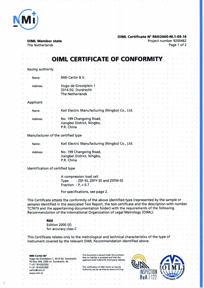 OIML-ZSF-SS、ZSFY-SS、ZSFW-SS