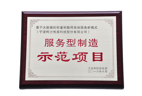 基于大數(shù)據(jù)的稱重物聯(lián)網(wǎng)系統(tǒng)服務(wù)新模式，榮獲工信部“服務(wù)型制造示范項(xiàng)目”